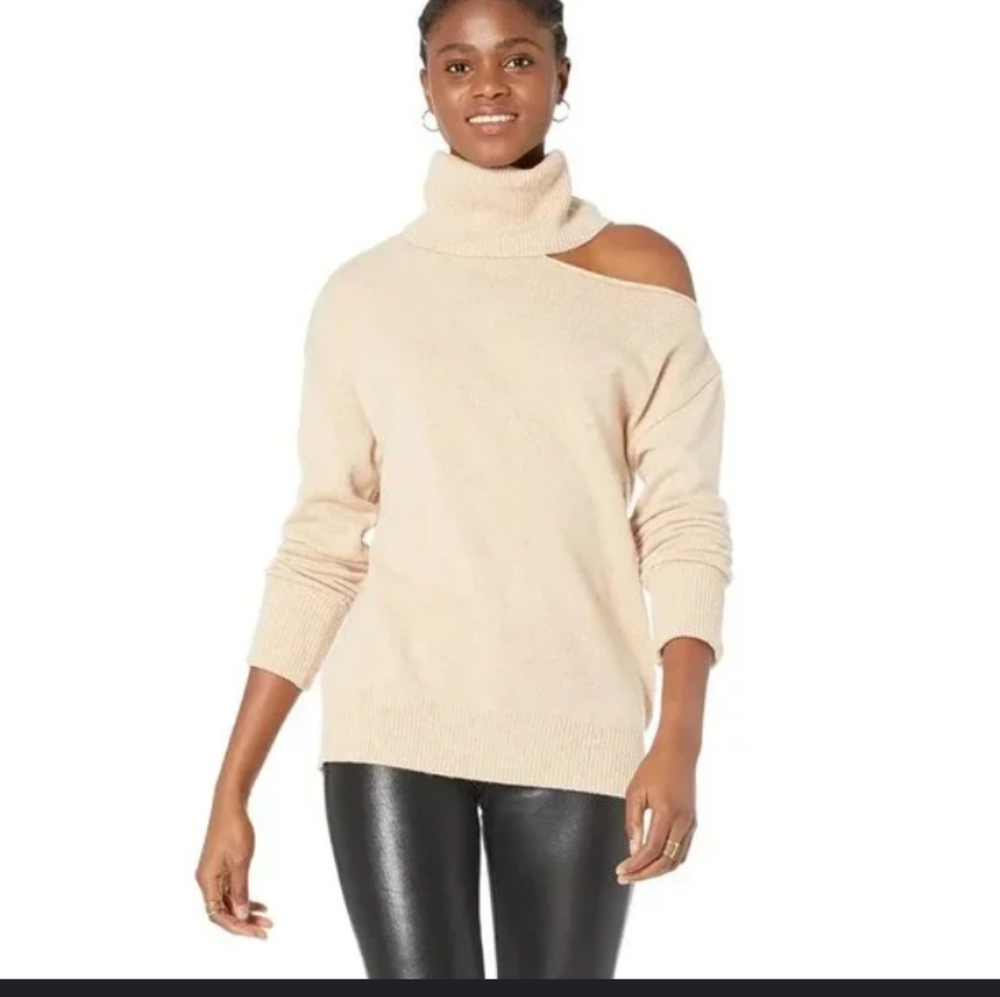 Paige Raundi Wool Blend Cold Shoulder Turtleneck